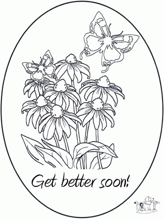 Get well soon card Colouring Pages