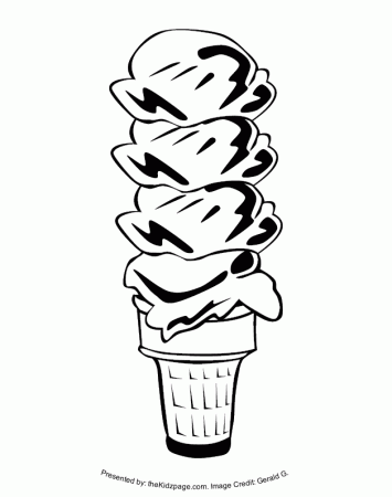 Ice Cream Cone - Free Coloring Pages for Kids - Printable 