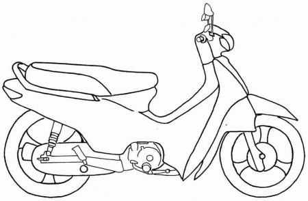 Coloring Pages Transportation Motorcycle Free Printable For Little 