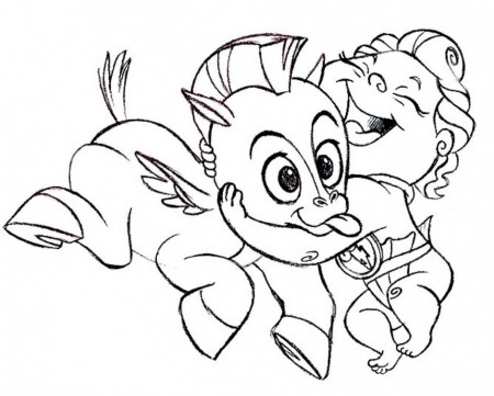 Download Baby Hercules And Pegasus Cartoon Coloring Pages Or Print 