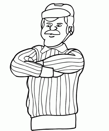 Hockey Coloring Page | Referee Calling Holding