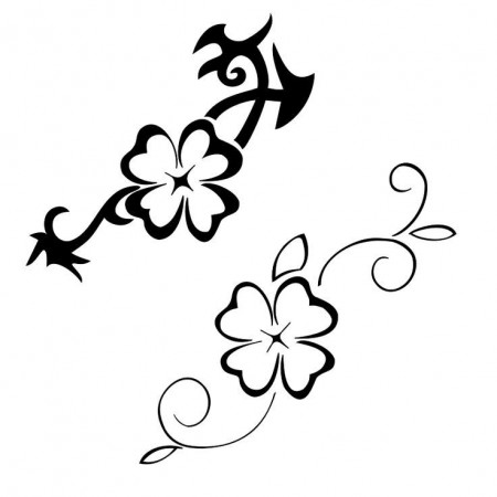 Black and White Four Leaf Clover Tattoos | Tattoos