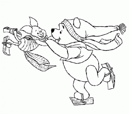 Download Winnie The Pooh And Piglet Are Ice Skating Together 