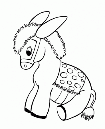 Simple Shapes Coloring Pages | Free Printable Simple Shapes Donkey 