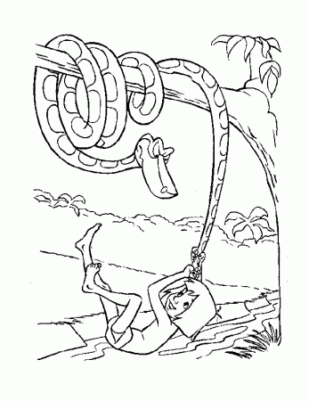 coloring pages - Cartoon » The Jungle Book (532) - Mowgli and Kaa