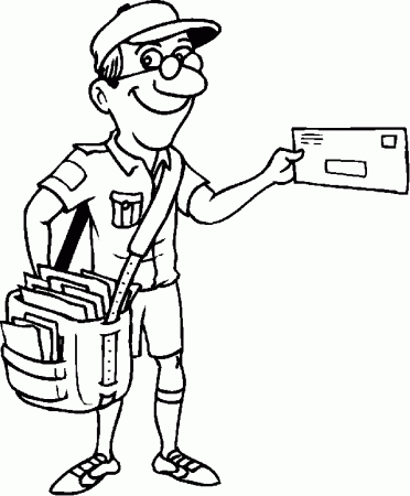 Drawing postman Colouring Pages
