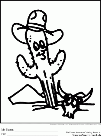 Cactus Coloring Pages Desert GINORMAsource Kids 143959 Cactus 