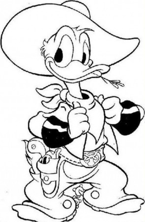 Donald Cowboy Duck Coloring Page Coloringplus 94319 Cowboy 