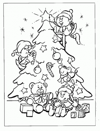 Dwarfs Christmas Tree Decorating Coloring Page 149216 7 Dwarfs 