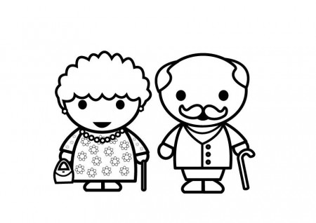 Coloring page grandmother and grandfather - img 26881.