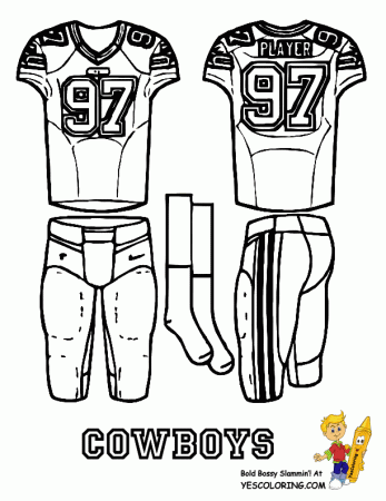 Football Uniform Coloring Page | Free | NFL | NFC Falcons - Rams 