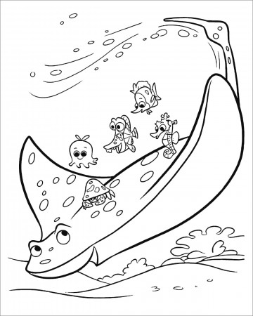 Finding Dory Mr Ray with Students Coloring Page - ColoringBay