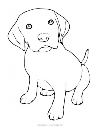 realistic dog coloring page - Clip Art Library