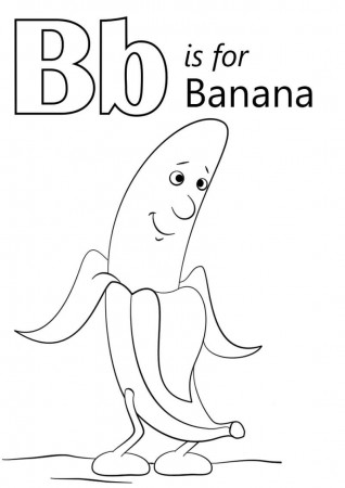 Banana Letter B Coloring Page - Free Printable Coloring Pages for Kids