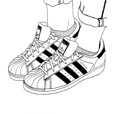 Adidas shoes on feet coloring book to print and online