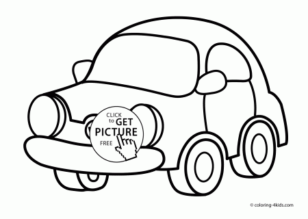 Funny car transportation coloring pages for kids, printable free