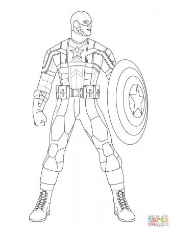 Captain America Ready to Fight coloring page | Free Printable ...