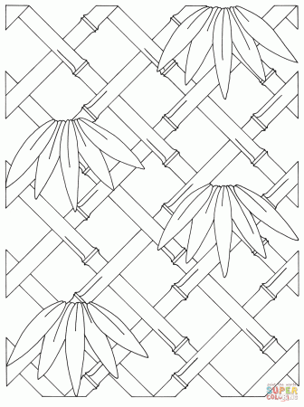 Bamboo Frame coloring page | Free Printable Coloring Pages