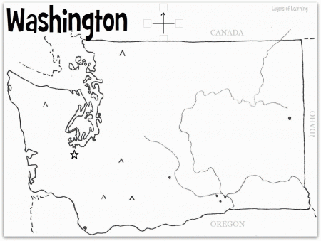 Washington State Map Coloring Page Sketch Coloring Page