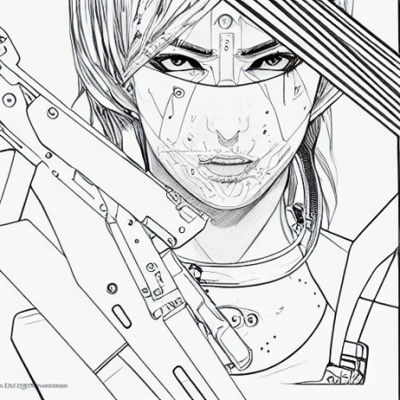 blank coloring book page, edgerunner fixer with gear, cyberpunk 2077, HD,  4k, sketch, manga, high detai, only lines,white - prompthunt