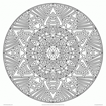 advanced geometric coloring pages - Hard Coloring Pages by Black ...