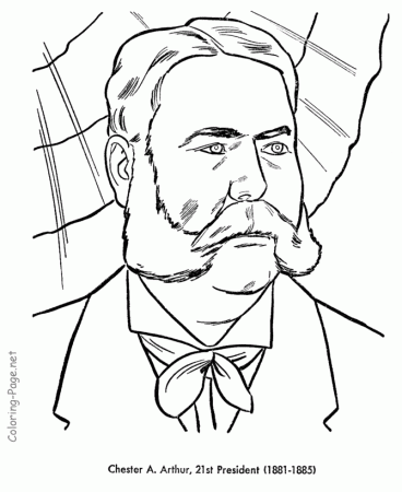 Chester Arthur - US President coloring pages
