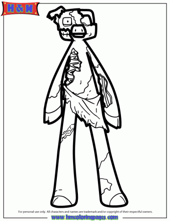 Zombie Pigman Mob From Nether Coloring Page | H & M Coloring Pages