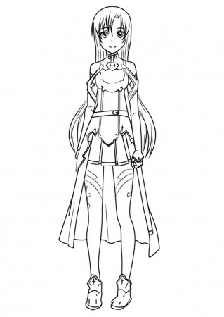 Printable Asuna Yuuki Coloring Pages - Anime Coloring Pages