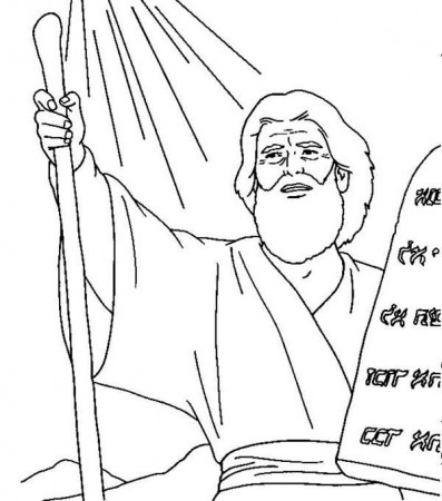 Moses Receives Ten Commandments Coloring Page : Coloring Sun