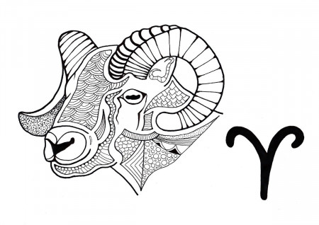 Aries Adult Coloring Page | ThriftyFun