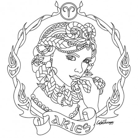 Aries sign coloring pages