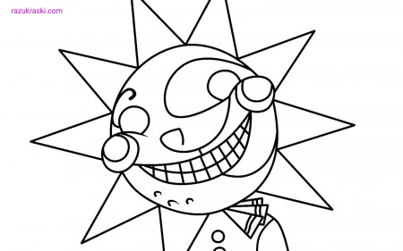 Coloring Pages FNAF 9 Sun - Face Print Free