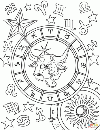 Taurus Zodiac Sign | Super Coloring | Love coloring pages, Free printable coloring  pages, Printable coloring pages