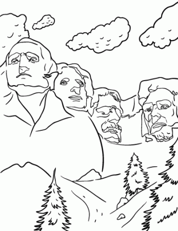 Free Mount Rushmore Coloring Page