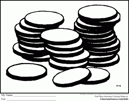 Coins Coloring Pages - GINORMAsource Kids