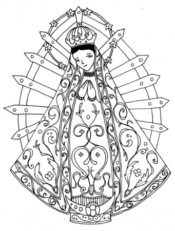 La Virgen De Guadalupe Coloring Sketch Coloring Page