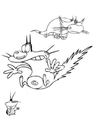 OGGY AND THE COCKROACHES coloring pages - Oggy, Dee Dee and Jack