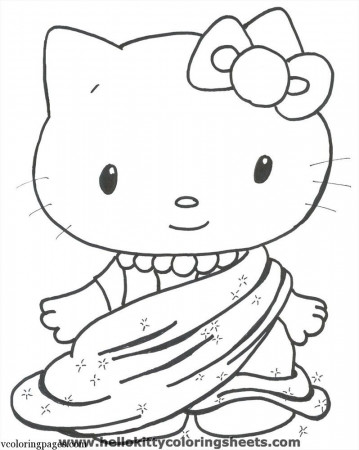 Hello Kitty Coloring Pages with Balloons