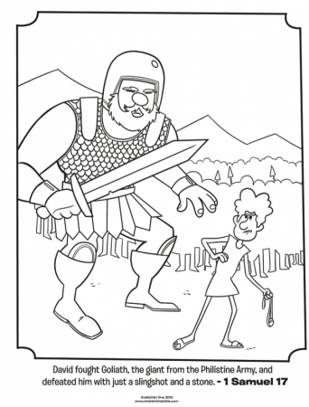 David And Goliath - Coloring Pages for Kids and for Adults