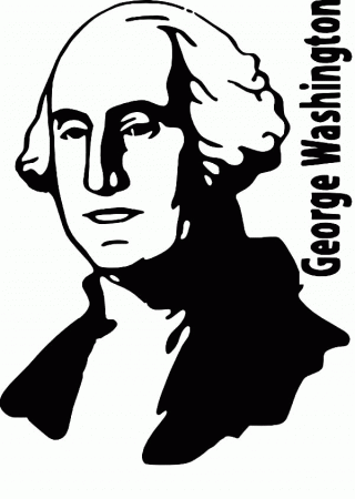 A Silhouette of President George Washington Coloring Page: A ...