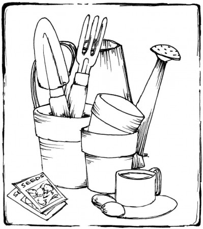 Beccy's Place: Gardening Items | Garden coloring pages, Coloring pages, Colouring  pages