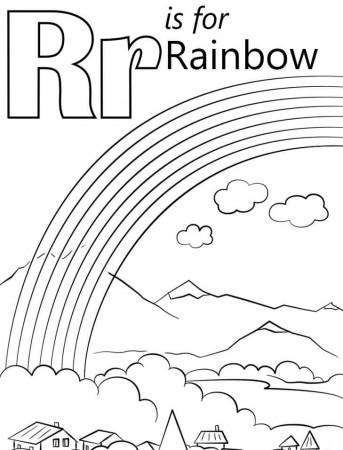Rainbow Letter R Coloring Page - Free Printable Coloring Pages for Kids