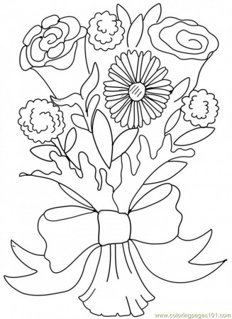 Best Photos of Bouquet Of Roses Coloring Pages - Rose Bouquet ...