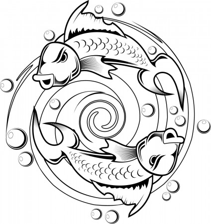 Kids Coloring Pages Of Koi Fish Tattoo Design Coloring Picture Of ...
