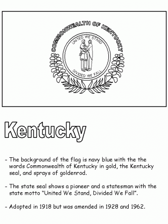 Kentucky State Flag Coloring Page