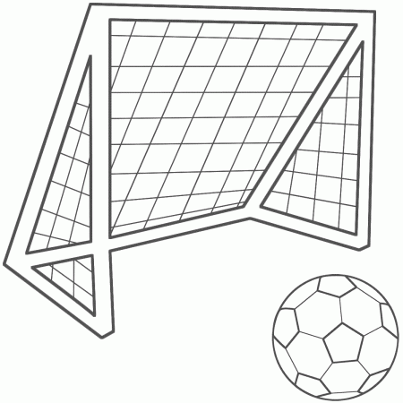 Soccer Ball with a Soccer Net - Coloring Page (Sports)