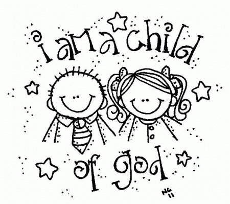 I am a child of God: Sunday School coloring page
