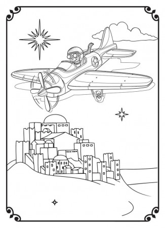 Airplane And City Coloring Page For Adult 13978672 Vector Art at Vecteezy