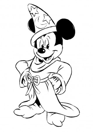 Mickey Fantasia Coloring Page - Free Printable Coloring Pages for Kids
