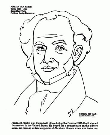 USA-Printables: President Martin Van Buren Coloring - Eighth President of  the United States - 3 - US Presidents Coloring Pages